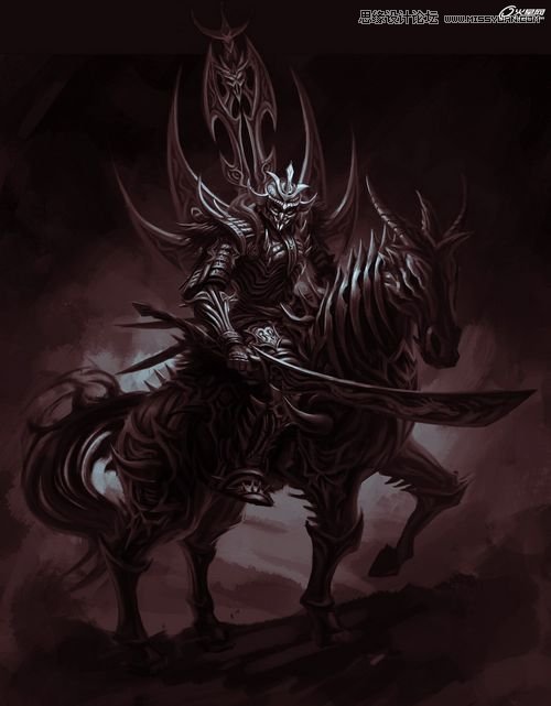 PS繪制暗優(yōu)秀中黑風(fēng)格死靈武士