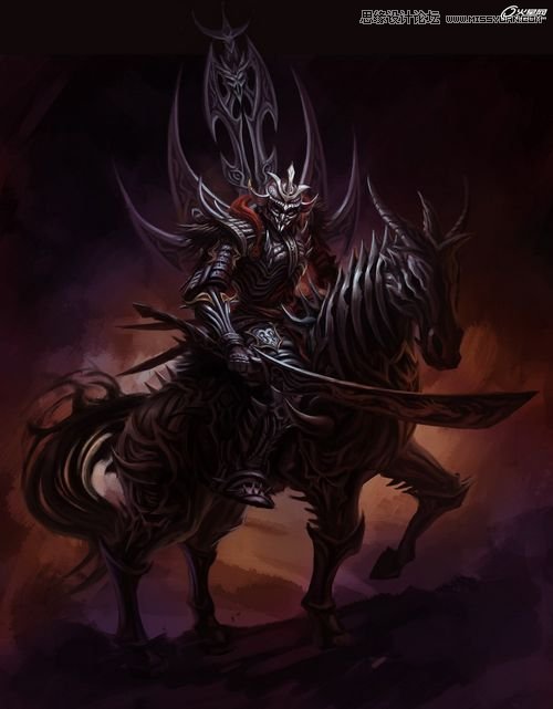 PS繪制暗優(yōu)秀中黑風(fēng)格死靈武士