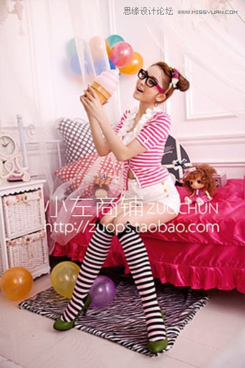 PS調(diào)出室內(nèi)可愛美女唯美冷色調(diào)