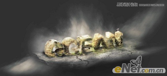 PS制作雜草叢生的三維立體3D文字效果