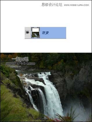 PS合成城堡邊上瀑布場景
