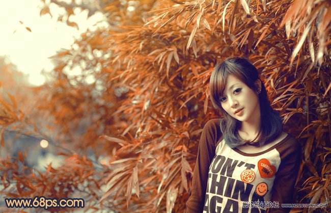 PS調(diào)出外景美女甜美的黃色調(diào)