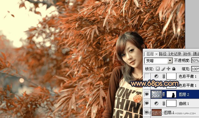 PS調(diào)出外景美女甜美的黃色調(diào)