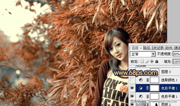 PS調(diào)出外景美女甜美的黃色調(diào)