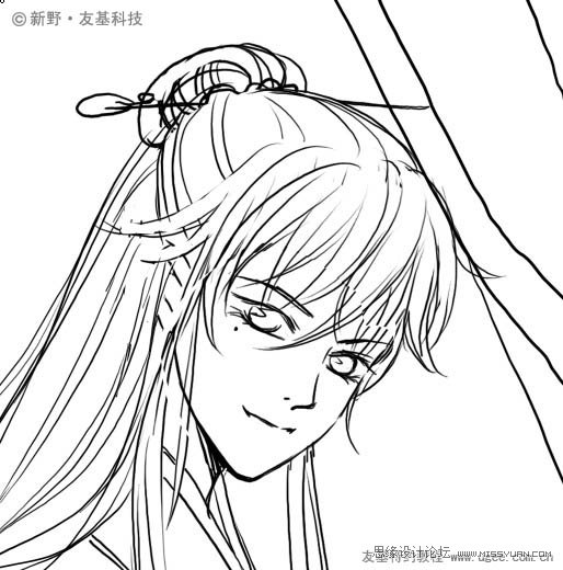 PS鼠繪精細(xì)的黑白古典人物插畫
