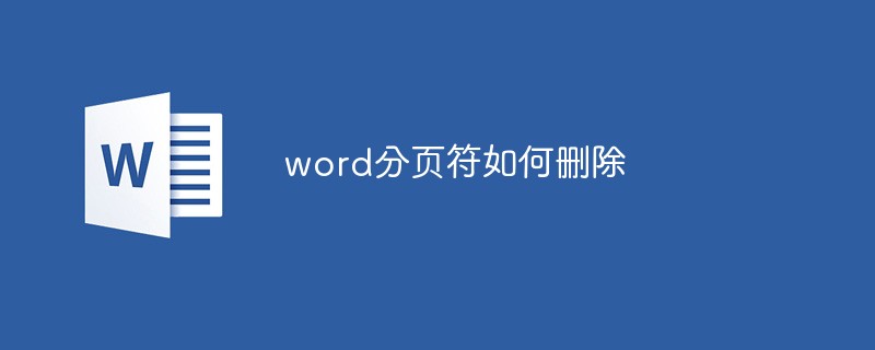 word分頁(yè)符怎么刪除