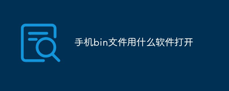 手機bin文件用什么軟件打開