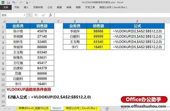 excel查找函數(shù)的使用方法 使用VLOOKUP函數(shù)單條件查找的方法