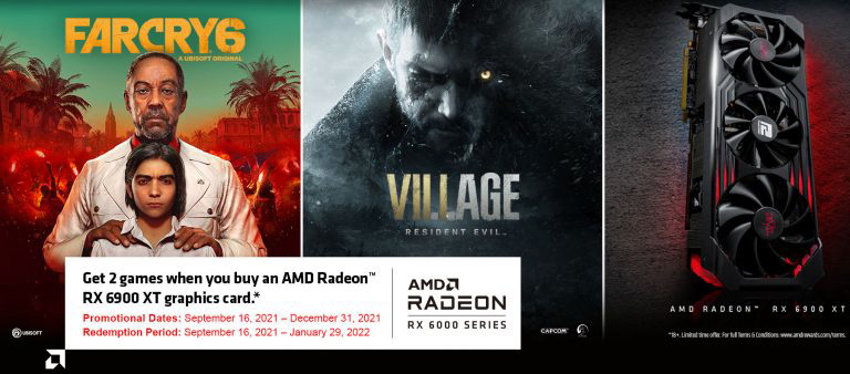 AMD RX 6900 XT 顯卡促銷，部分地區(qū)可獲贈《孤島驚魂 6》《生化危機：村莊》