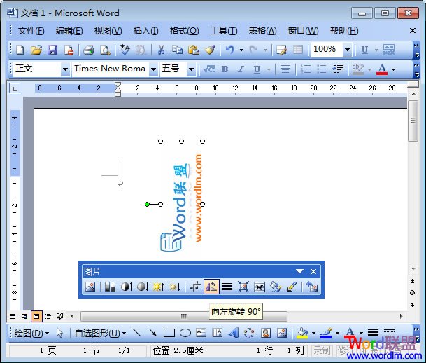 Word圖片旋轉  Word2003中如何讓圖片旋轉 想怎么轉就怎么轉
