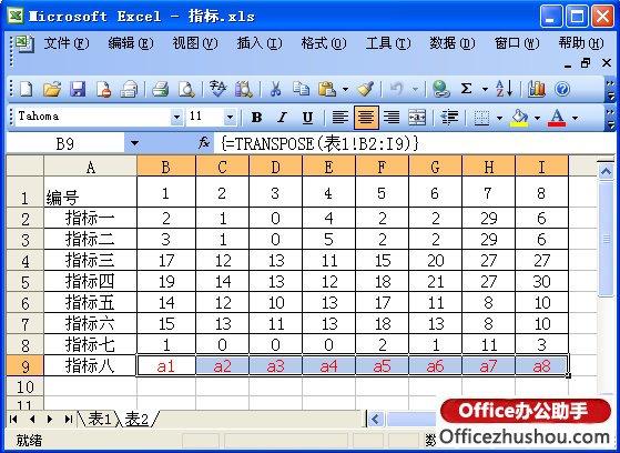 使用TRANSPOSE函數(shù)實(shí)現(xiàn)EXCEL表橫向轉(zhuǎn)縱向引用的操作方法
