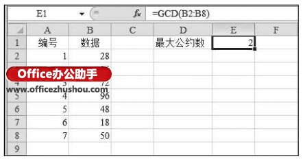 excel GCD函數(shù)的使用方法實(shí)例 GCD函數(shù)的公式語(yǔ)法及使用方法實(shí)例