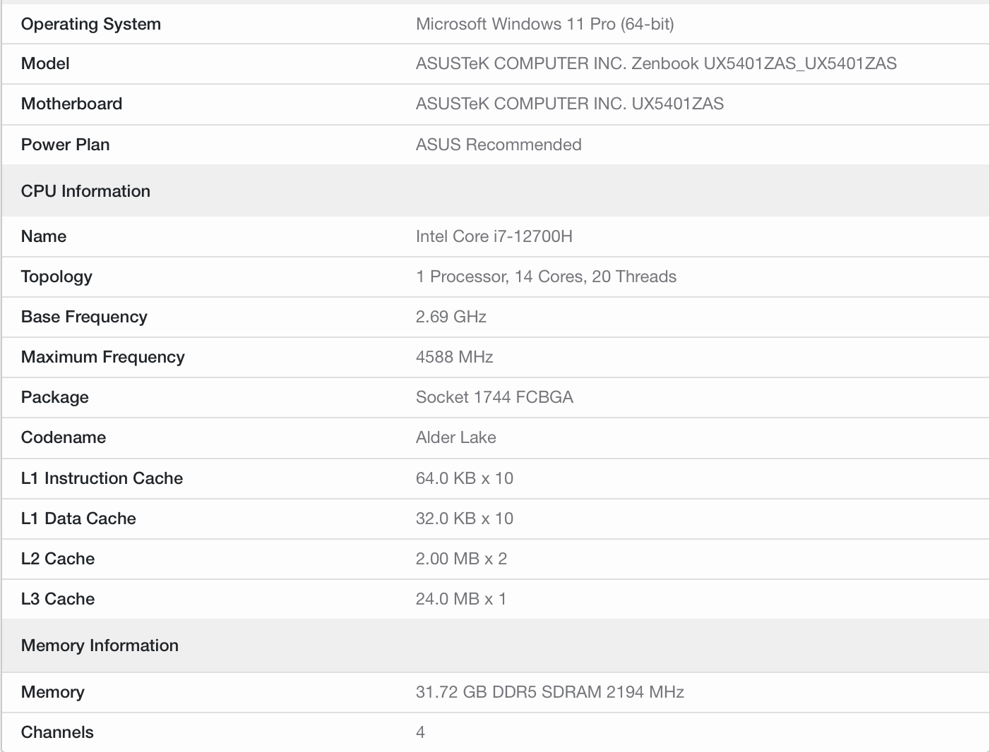 華碩新款靈耀筆記本曝光：搭載 14 核 i7-12700H，DDR5-4400 內(nèi)存