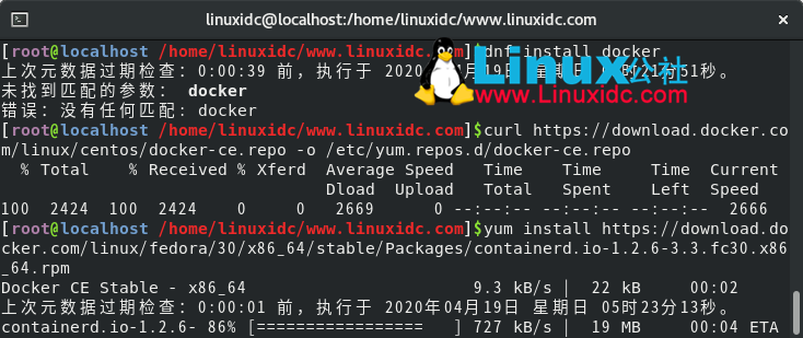 CentOS 8.1安裝 Docker