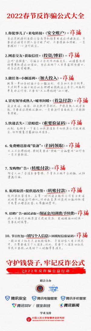 守護(hù)錢袋子，牢記反詐公式！警方聯(lián)合騰訊發(fā)起反詐公益行動