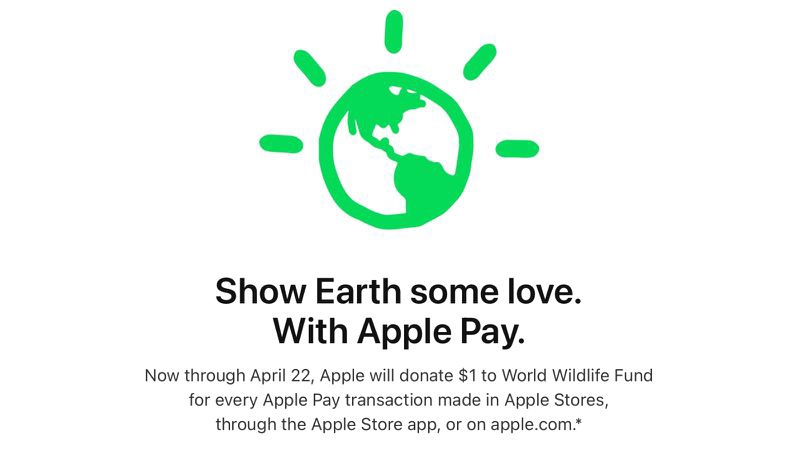 蘋果慶祝地球日，在 Apple Store 使用 Apple Pay 的每筆交易都會捐款 1 美元