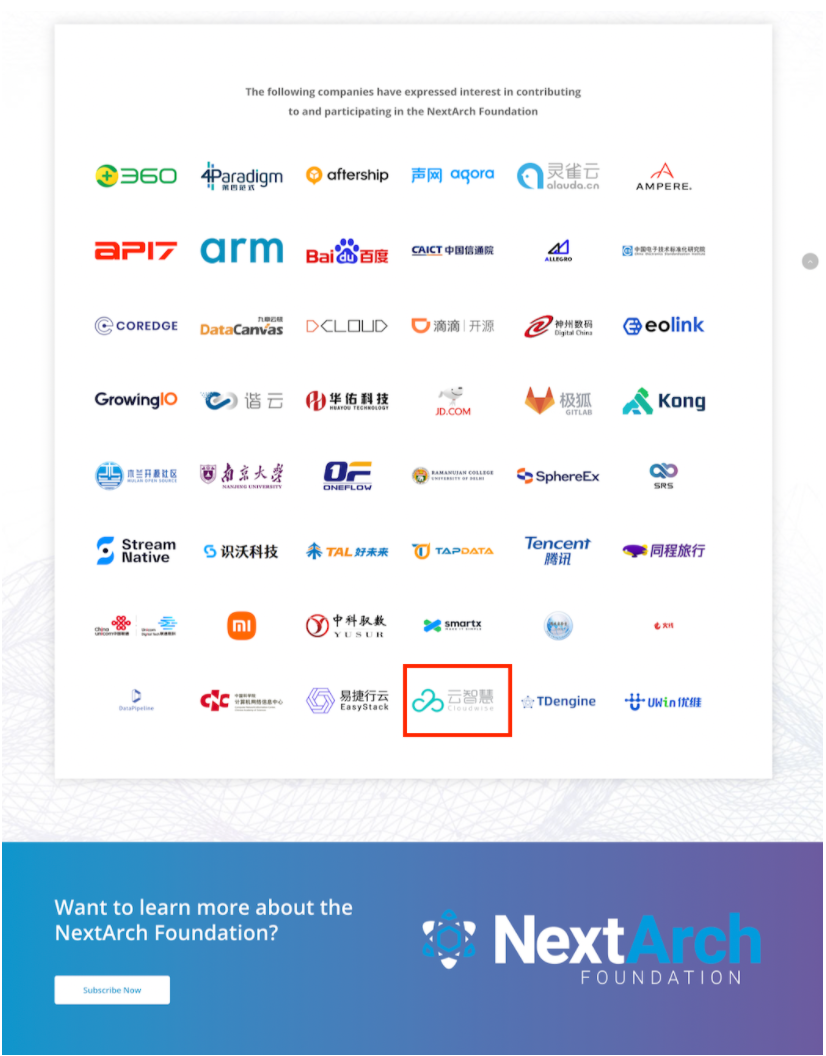 云智慧加入NextArch Foundation下一代架構基金會