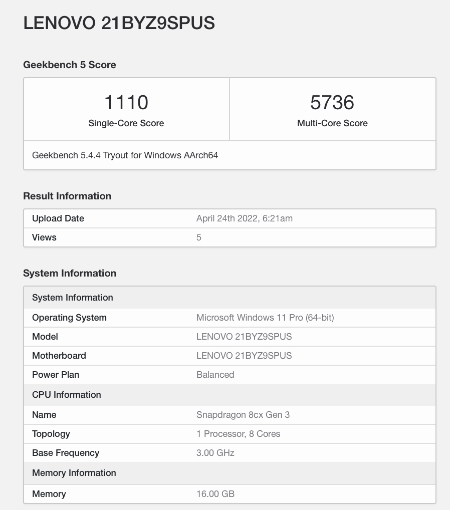 聯(lián)想全新 ThinkPad X13s 跑分曝光，搭載高通驍龍 8cx Gen3