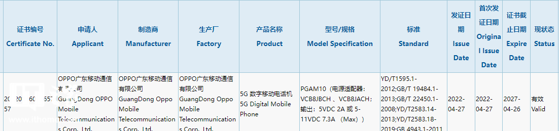 OPPO 新機(jī)通過 3C 認(rèn)證入網(wǎng)，消息稱其為 Reno8，搭載新一代驍龍 7