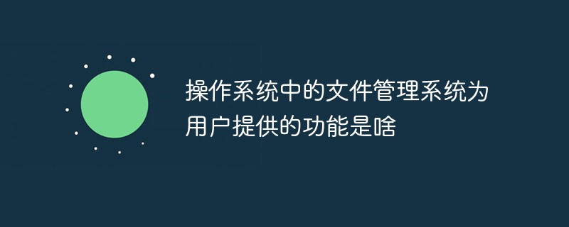 操作系統(tǒng)中的文件管理系統(tǒng)為用戶提供的功能是啥
