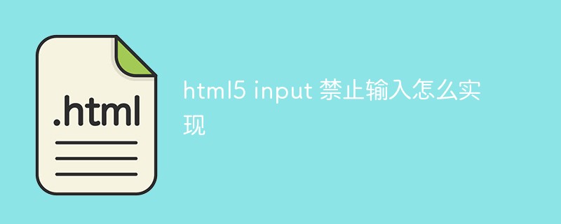 html5 input 禁止輸入怎么實現(xiàn)