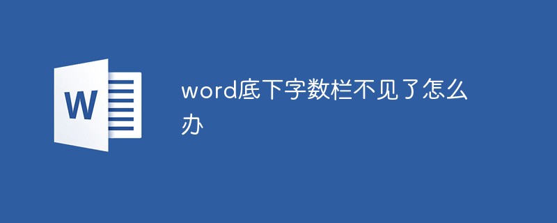 word底下字?jǐn)?shù)欄不見了怎么辦