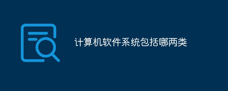 計(jì)算機(jī)軟件系統(tǒng)包括哪兩類