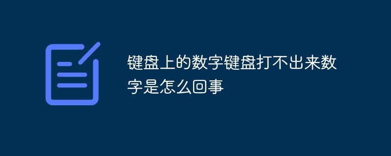 鍵盤上的數(shù)字鍵盤打不出來數(shù)字是怎么回事