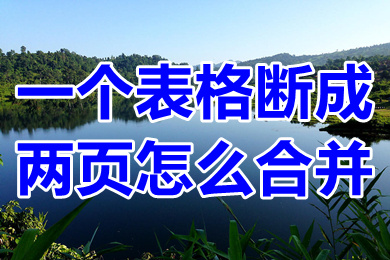 一個(gè)表格斷成兩頁怎么合并 一個(gè)表格太大分到兩頁咋辦